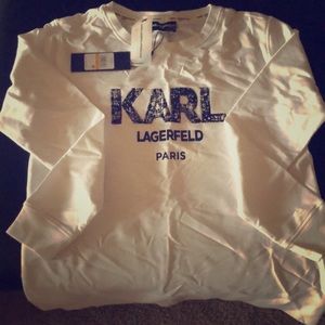 Karl Lagerfeld Paris tweed accent sweatshirt